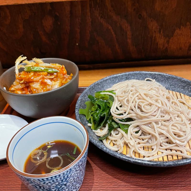 小かき揚げ丼　そばセット(十割蕎麦嵯峨谷 渋谷東急本店前店)
