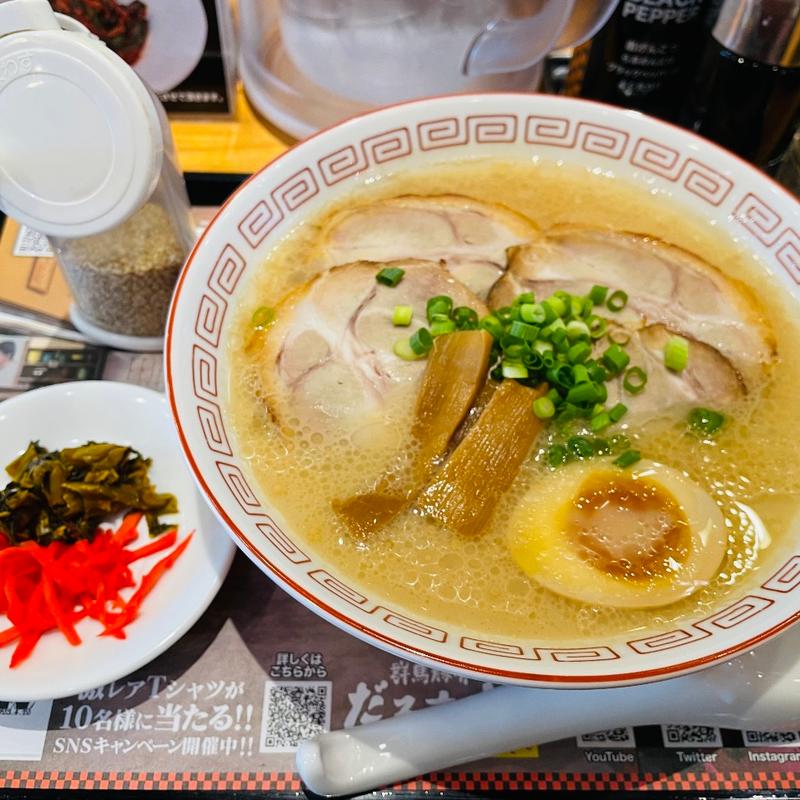だるま大使の豚骨ラーメン肉まし(らあめん花月嵐 浦和仲町店)
