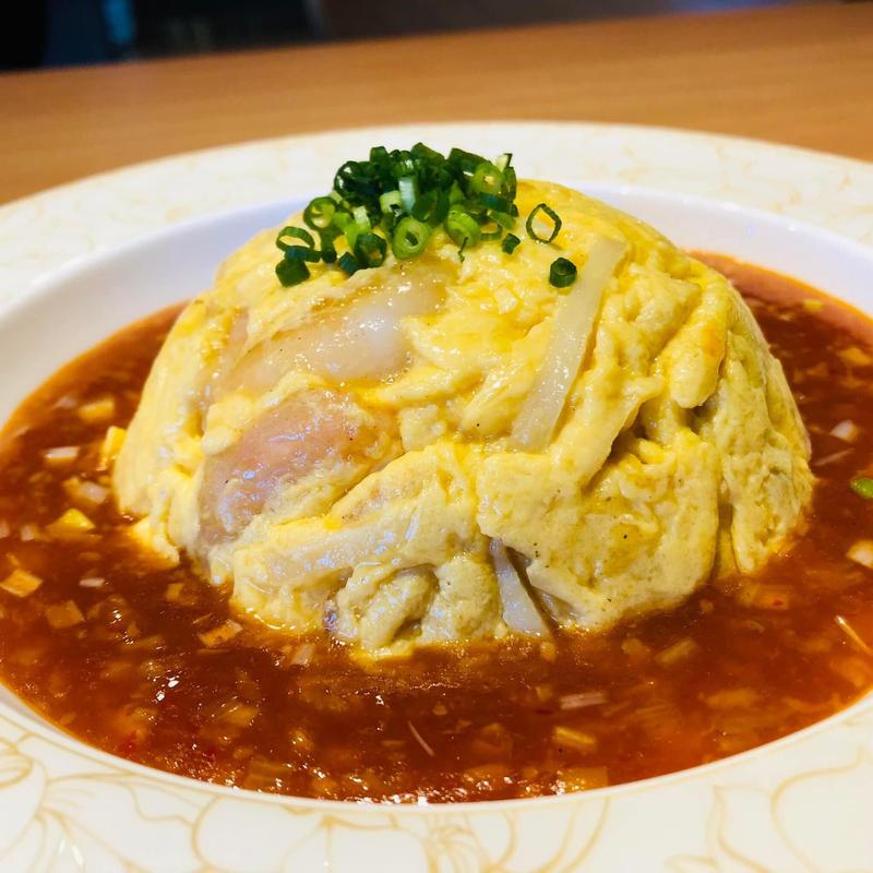 海老入り卵焼きチリソースがけ(くにひろラーメン中華店 )