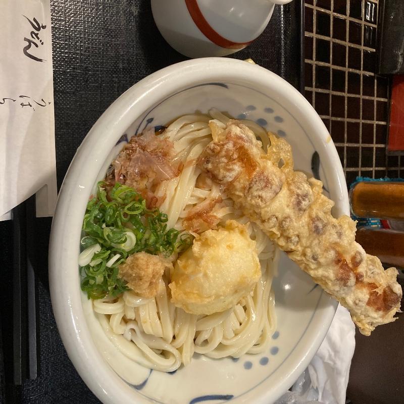 ちく玉天ぶっかけ大盛り(饂飩工房 うばら)