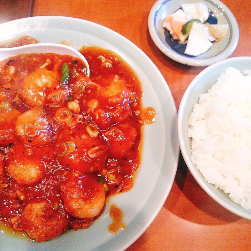 エビチリ定食(珍萬21)