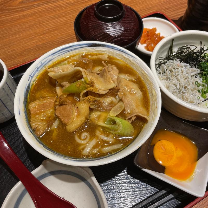 カレーうどんセット(浅草割烹天とよ神保町店)