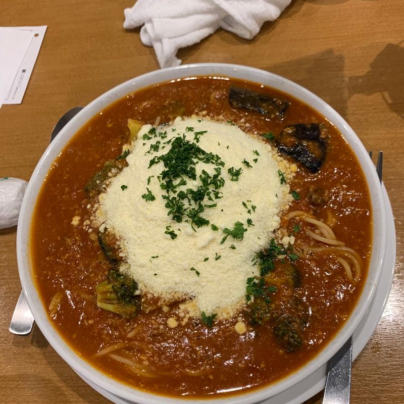 チーズトリオのトマトソース（大盛）(スパゲティー専科 はらっぱ 高崎東口店)