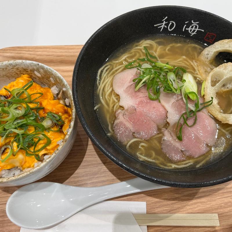 塩らーめん+ふわ玉丼セット(らーめん専門 和海（なごみ）宝塚北SA店)