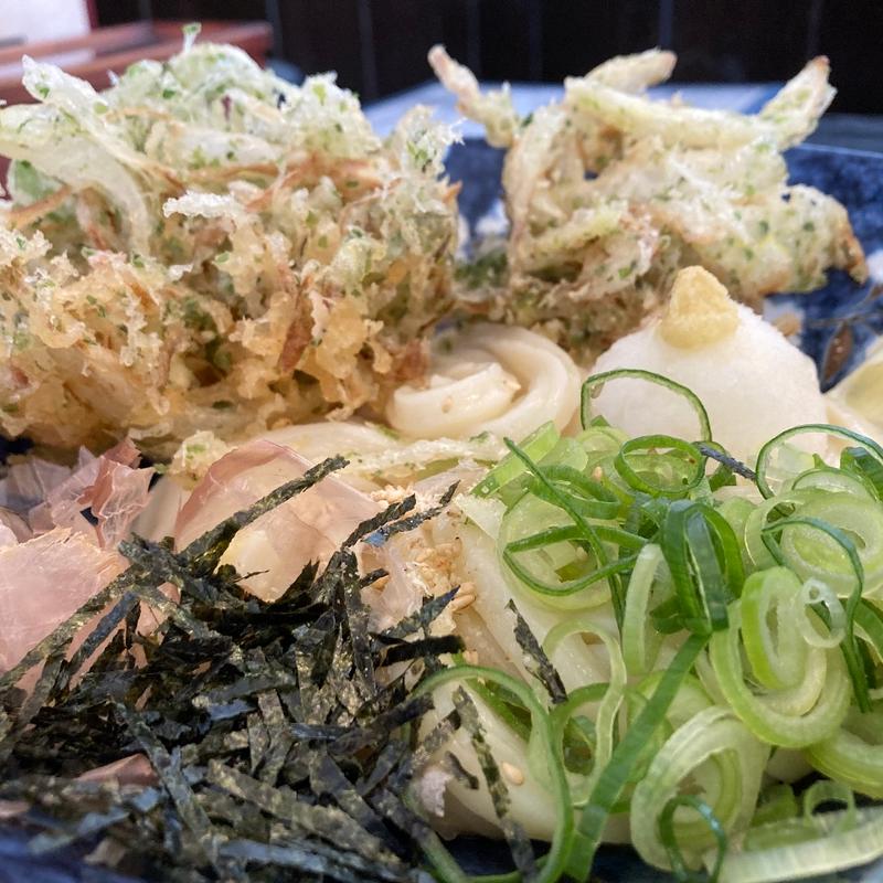 青さと小海老のかき揚げぶっかけ(本格さぬきうどんやしま)