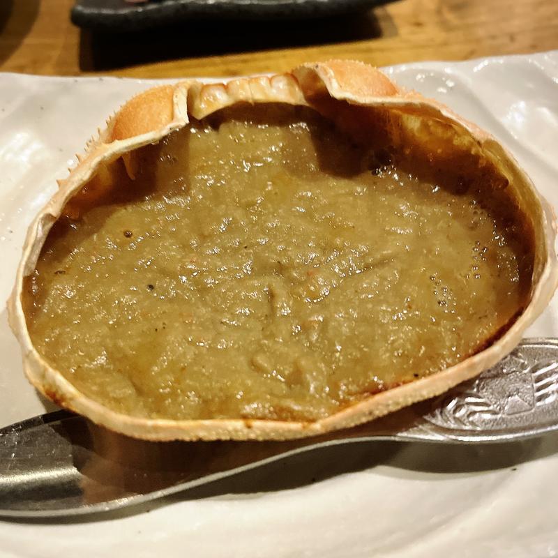カニ味噌の甲羅焼き(なかめのてっぺん 本店 )