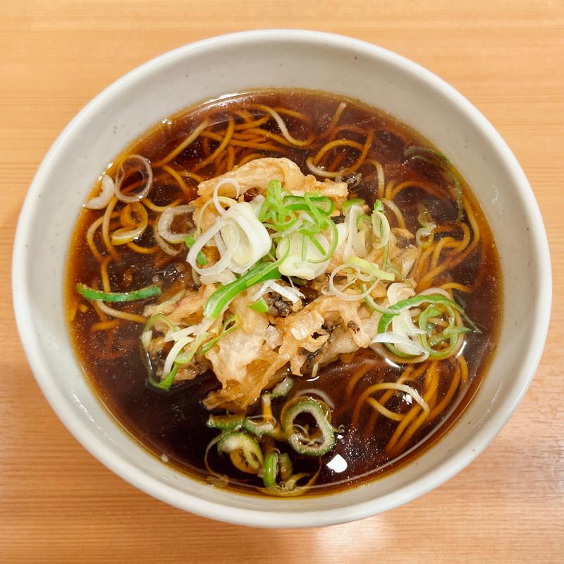 ゲソかき揚げそば(茹でたて そば・うどん まる美（○美）)