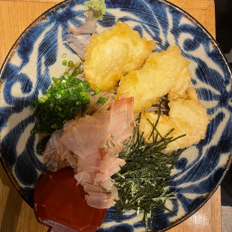 鶏天ぶっかけ蕎麦(石臼挽き十割蕎麦 八)