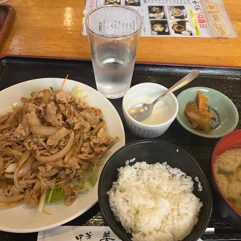 豚バラ生姜焼き定食(中華美食坊 田無南口店)