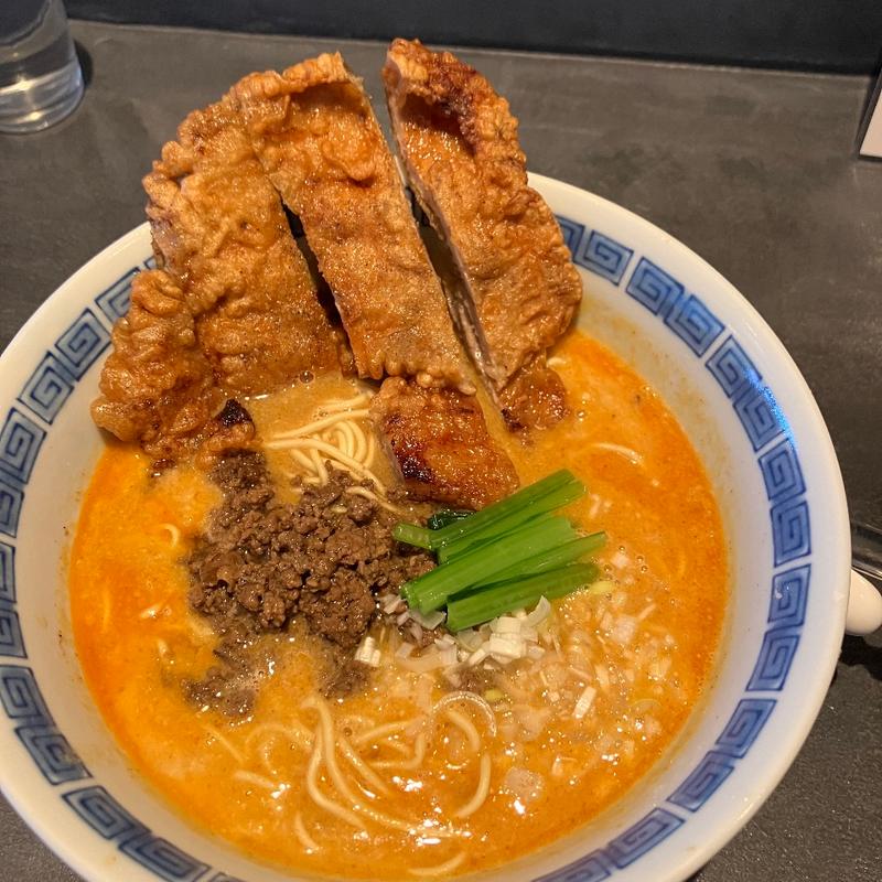 汁あり生坦々麺 + 揚げパイコーセット(天天厨房)