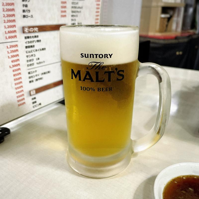 生ビール（ザ・モルツ）(焼肉 龍園)