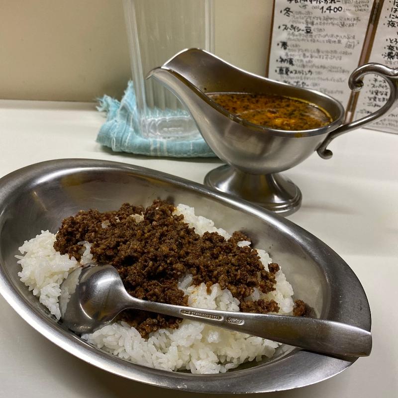 夜すーぷ+スパイシーひき肉(かれーの店 うどん)