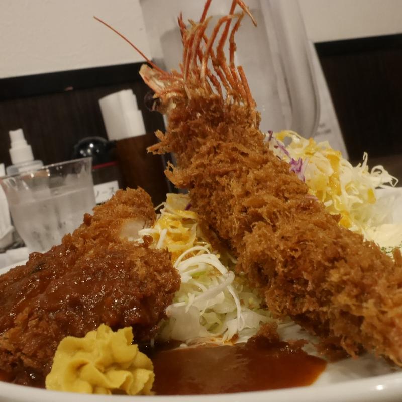 ロースとんかつと海老フライ（小）定食(とんかつひろ喜　喜連瓜破店)