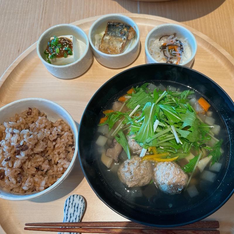 こりこり緑茶鶏団子柚子香る出汁お椀御膳(神楽坂茶寮 渋谷スクランブルスクエア店)