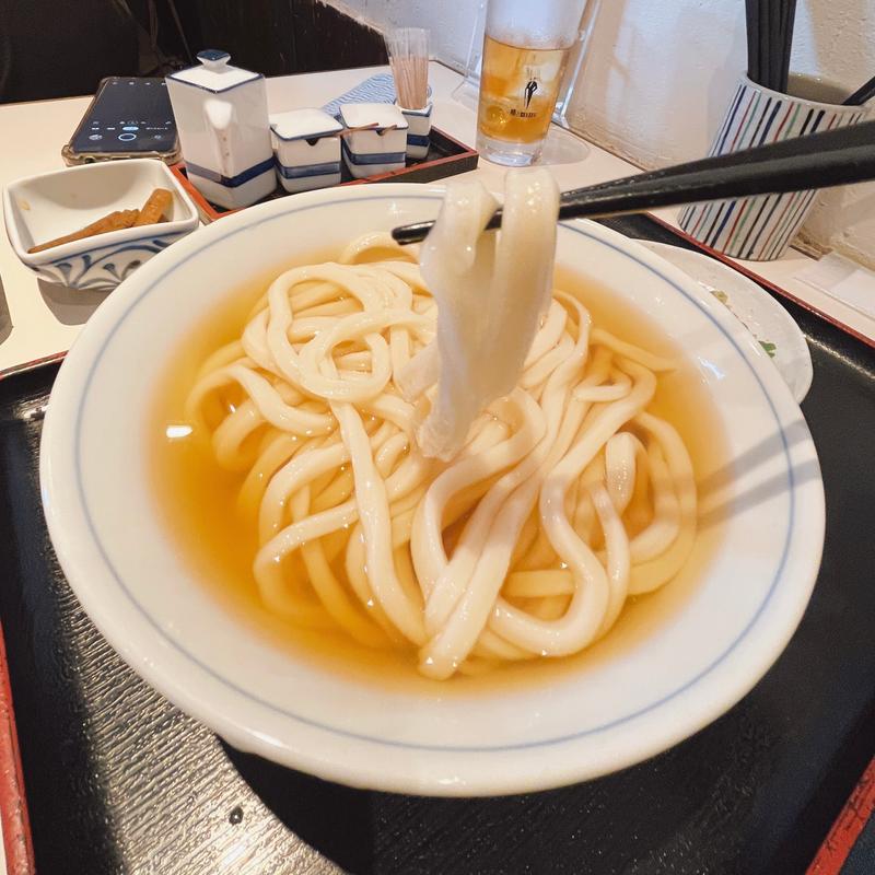 かけうどん（冷）  中(手打うどん 長谷沼)