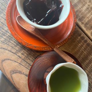 水羊羹と抹茶(竹やぶ 柏本店 （たけやぶ）)