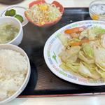ホタテ、エビ野菜炒め定食