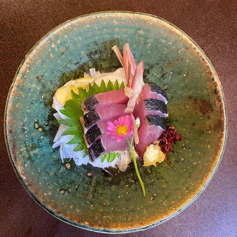 鰹のたたき(そば会席 立会川 吉田家)