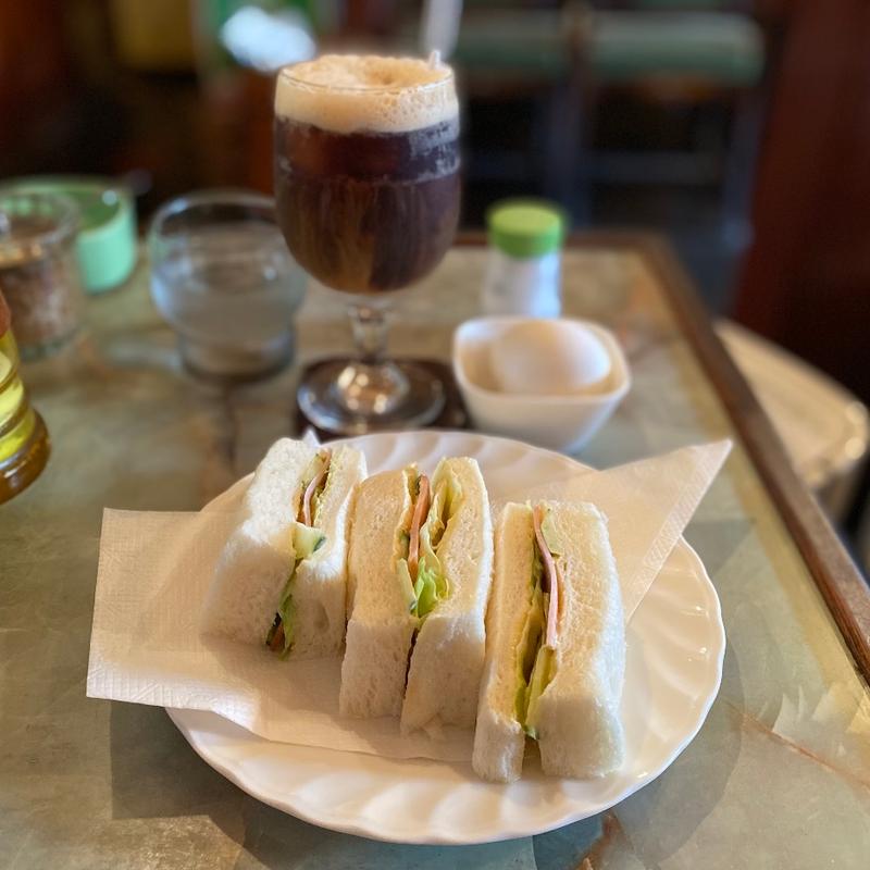 モーニング(ハムサンド、タマゴ)(グリーン)