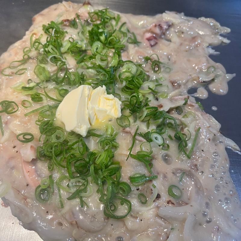 ネギ塩バターもんじゃ(お好み焼偶 三木店)