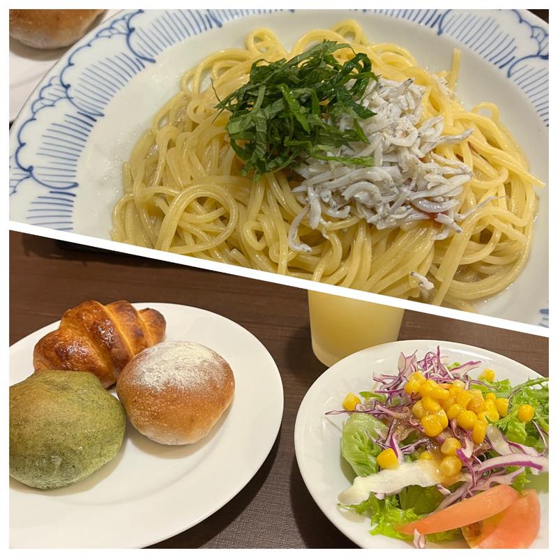 釜揚げしらすと梅肉のオイルソース　ランチセット④(鎌倉パスタ ゆめタウン博多店)