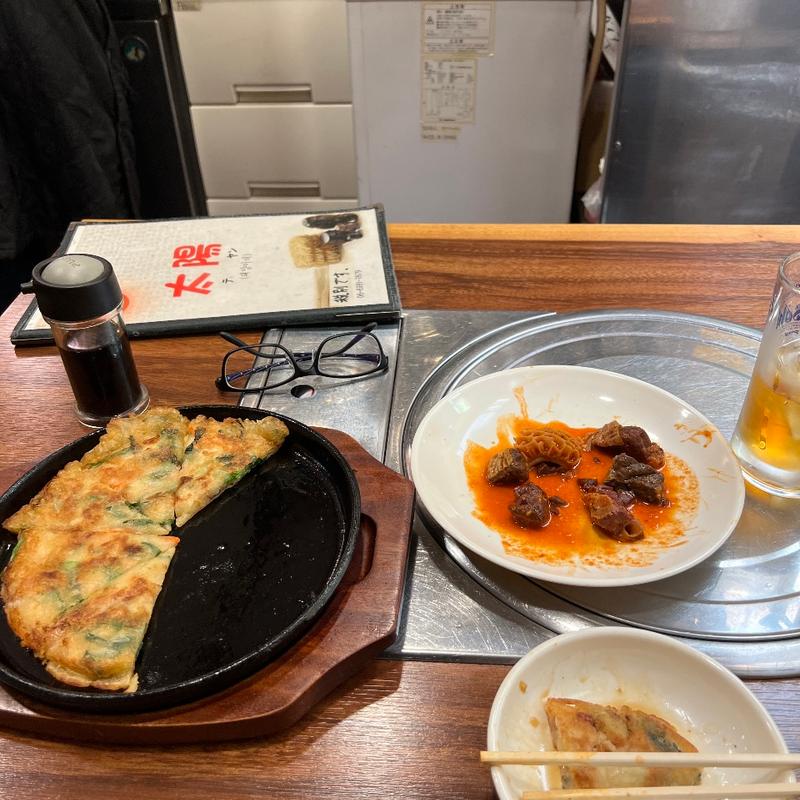 海鮮チヂミ&ハチノス(太陽（テヤン))