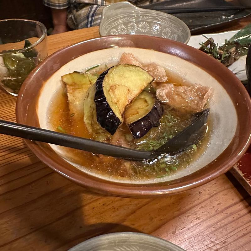 ナスの揚出し(居腹じらいや)