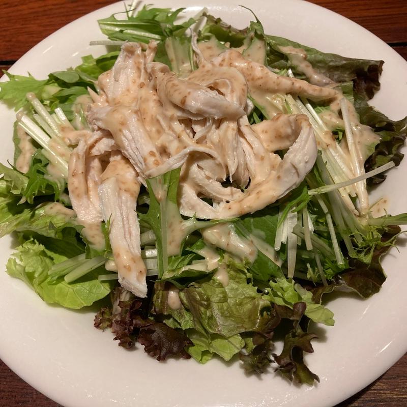 水菜と清流鶏むね肉のサラダ(ビアレストラン アリーブ 北上店 )