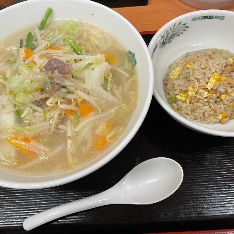 タンメン+半チャーハン(日高屋 西五反田1丁目店)