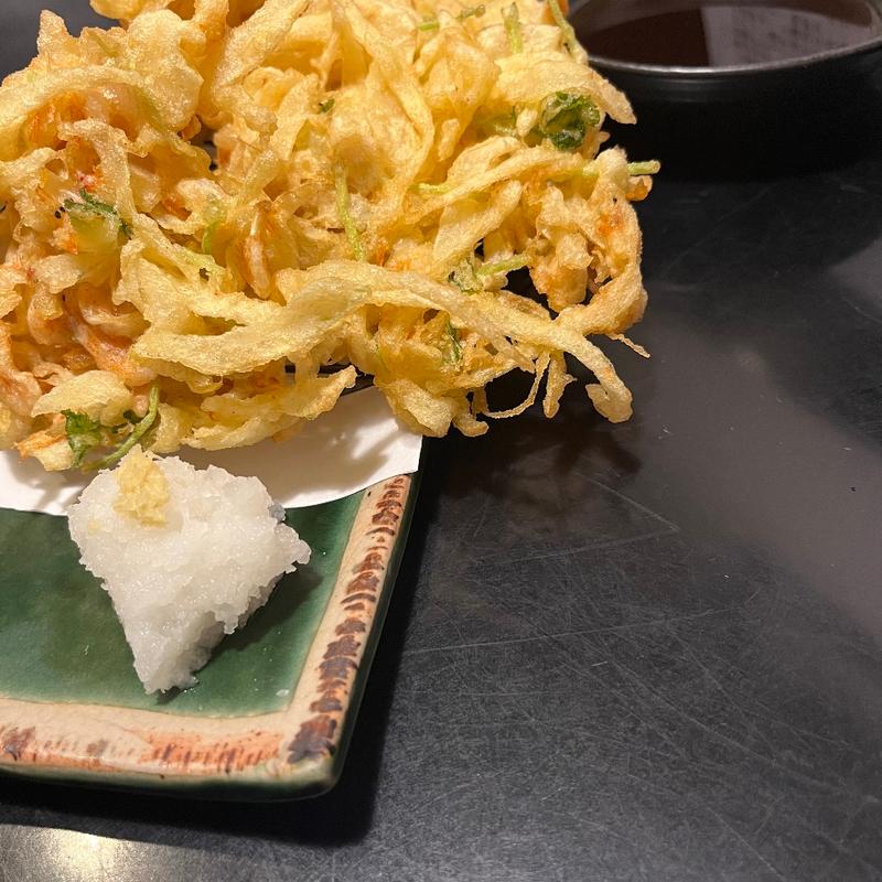 新玉ねぎと桜エビのかき揚げ(賞味)