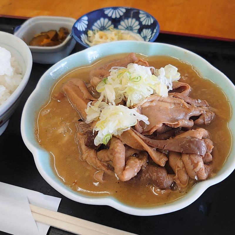 もつ煮＋ライス(そば処 二城 )