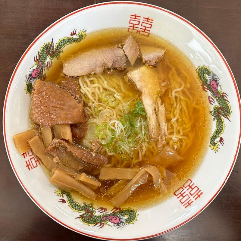 醤油ラーメン+鶏皮(メンマ付)(らーめんの千草 仙台分店)