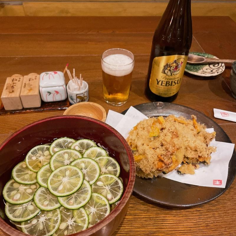 かき揚げすだち蕎麦(天神 土山人)