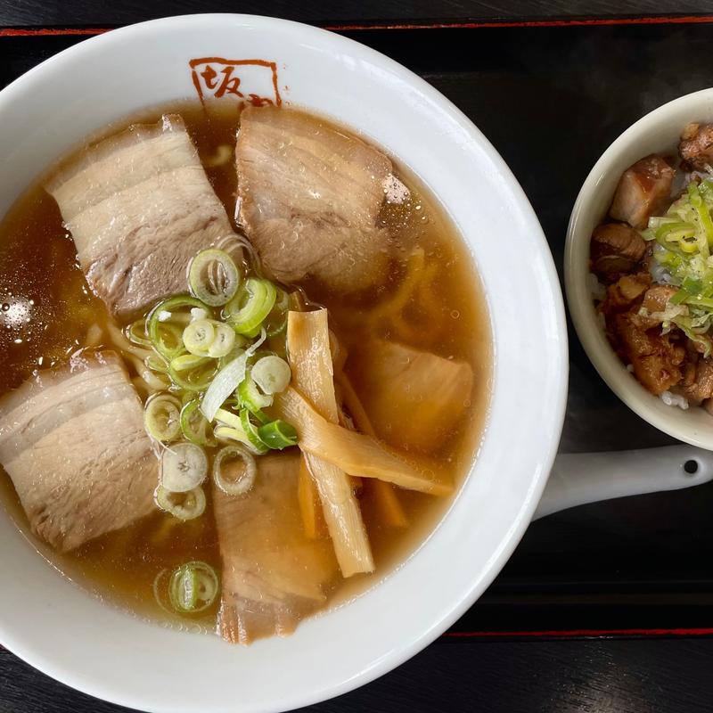 喜多方ラーメン＆ミニねぎ塩炙り焼豚ご飯(喜多方ラーメン 坂内 岩槻店)
