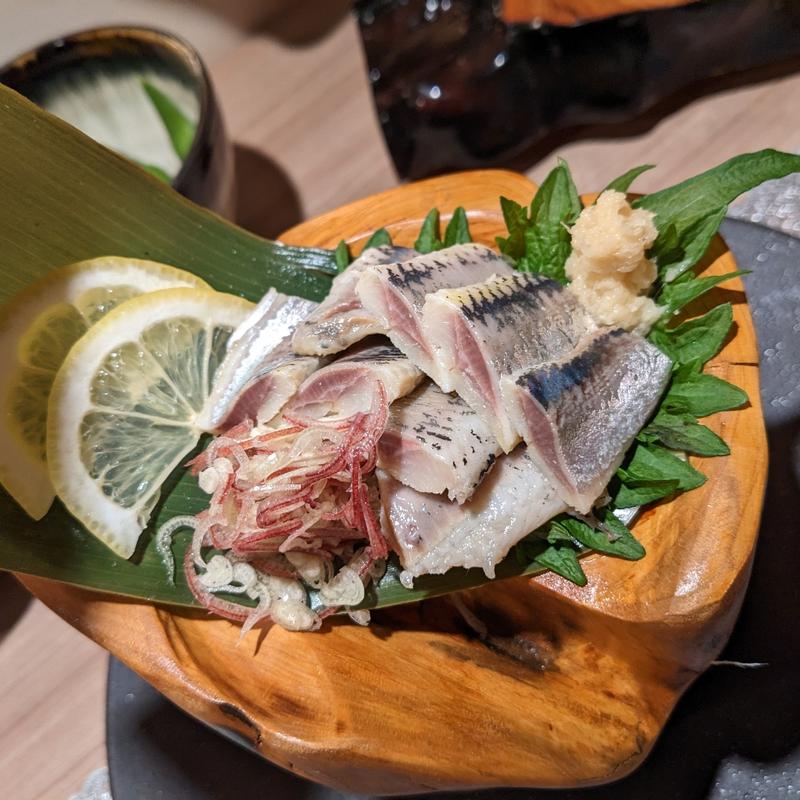 天然鰯の酢〆 茗荷仕立て(和食イノベーティブ「かさじま」)