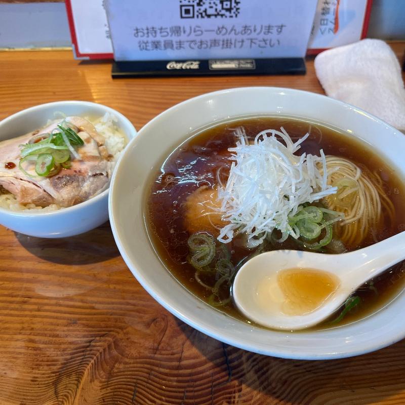 朝らー定食<談志>（チャーシューめん+チャーシュー丼）(らーめん芝浜 )