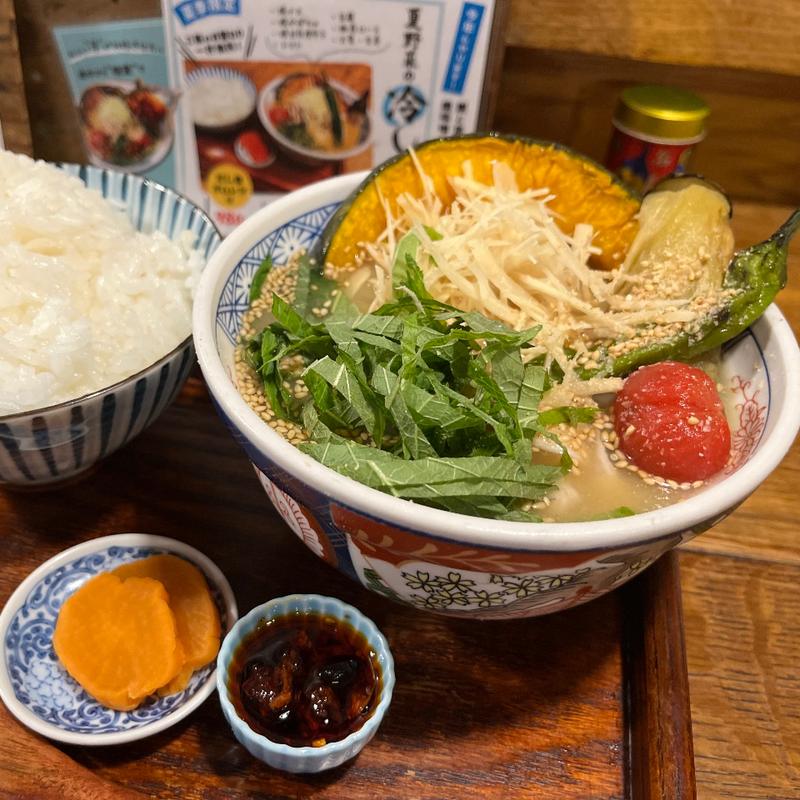 夏野菜の冷しゃぶ豚汁定食(汁食堂)