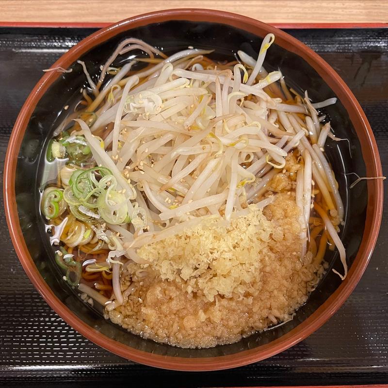 山盛りもやしたぬきがけそば(よもだそば 名古屋うまいもん通り広小路口店)
