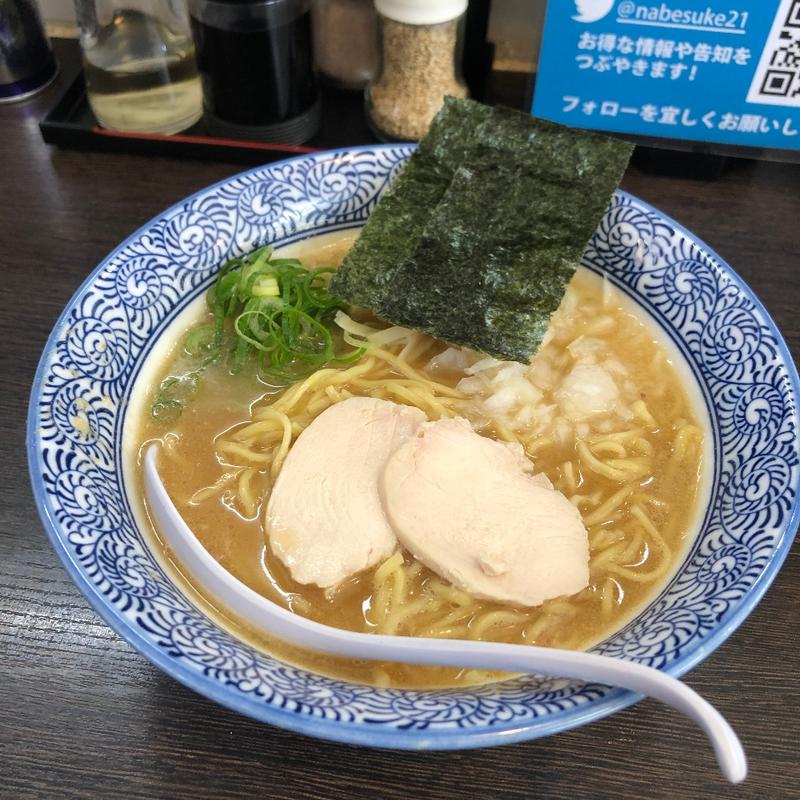 濃厚鶏白湯醤油ラーメン(麺匠なべすけ)