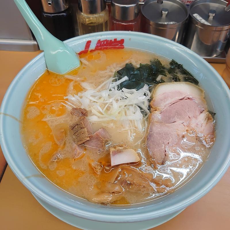 えび塩らーめん＋中盛(山岡家 岩瀬店 （やまおかや）)