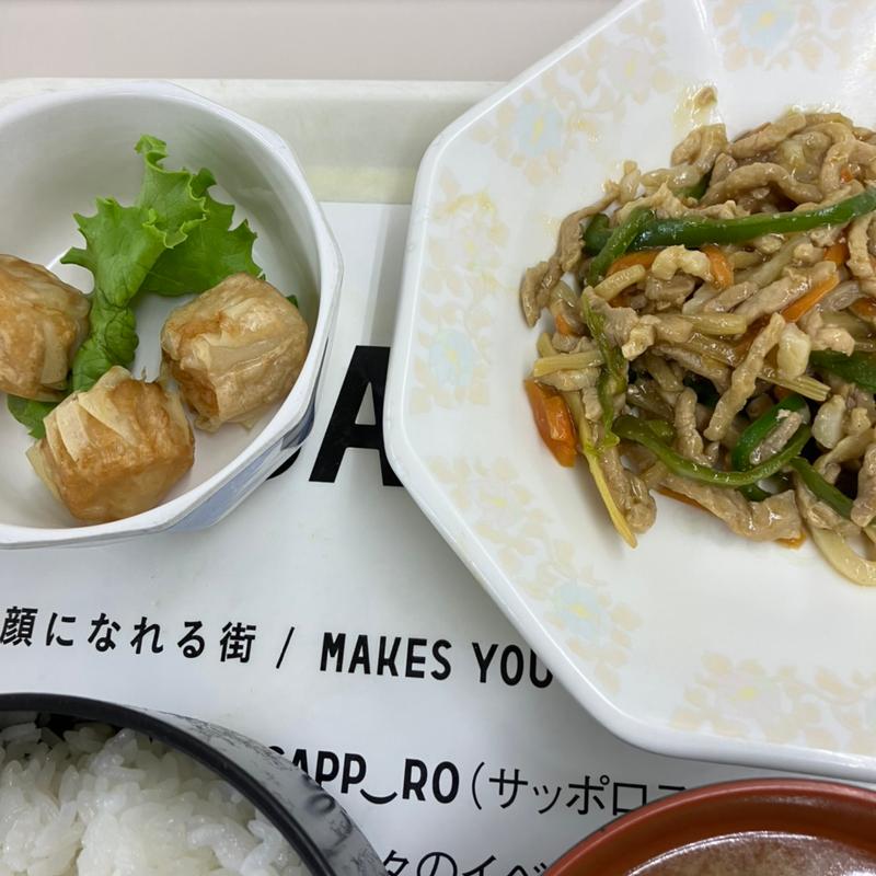 すずらん定食（チンジャオロース）(札幌市役所地下食堂)