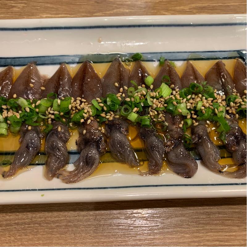 ホタルイカのレバ刺し風(磯丸水産　一番町店)