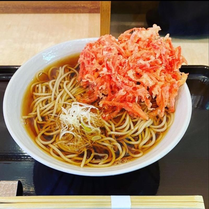 紅ショウガ天そば(田そば （デンソバ）)