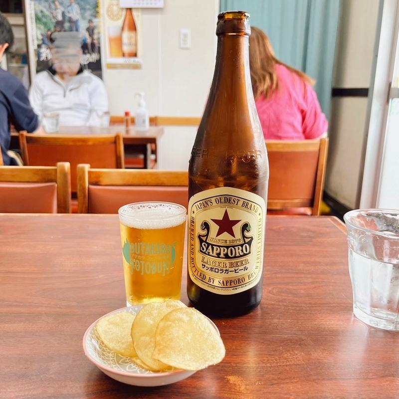 ビール(中瓶お通し付)サッポロラガー(ことぶき食堂 )