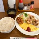 唐揚げミックス定食(洋食 あけぼの)