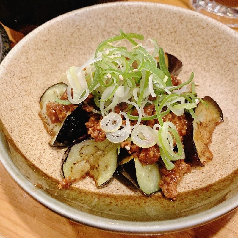茄子揚げ肉味噌(平成大衆酒場 やきとん じゃんじゃん)