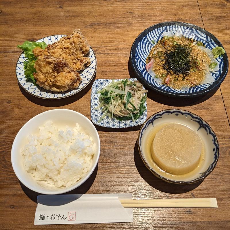 漬け唐おでん定食　並(鮨とおでん ＆ 新川店)