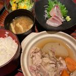 豚と根菜の柚子胡椒煮と美味しい刺身(一の倉 八重洲店 )