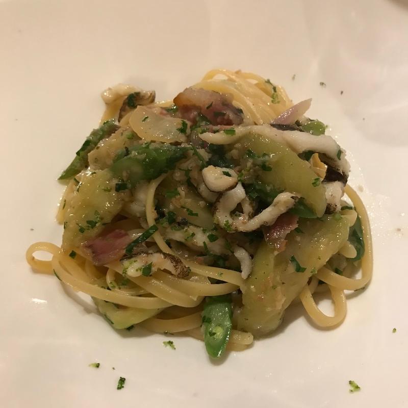 茄子とタコのパスタ(クラッティーニ/Crattini)