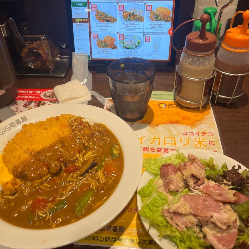 ロースカツチキン夏野菜カレー(CoCo壱番屋 広島大前店 （ココイチバンヤ）)